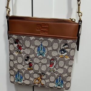 Coach Brown and Cream Disney Character Crossbody Bag